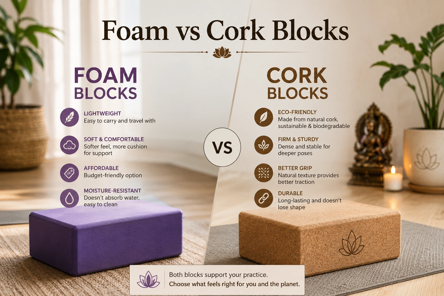 foam vs cork blocks