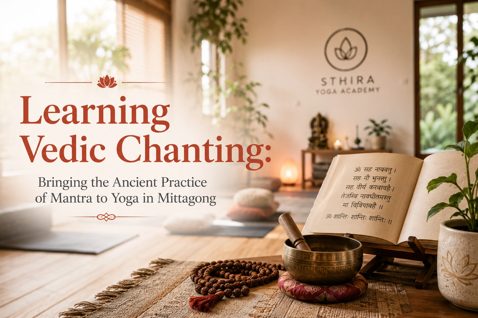 Learning Vedic chanting and ancient mantra practice at a yoga studio in Mittagong